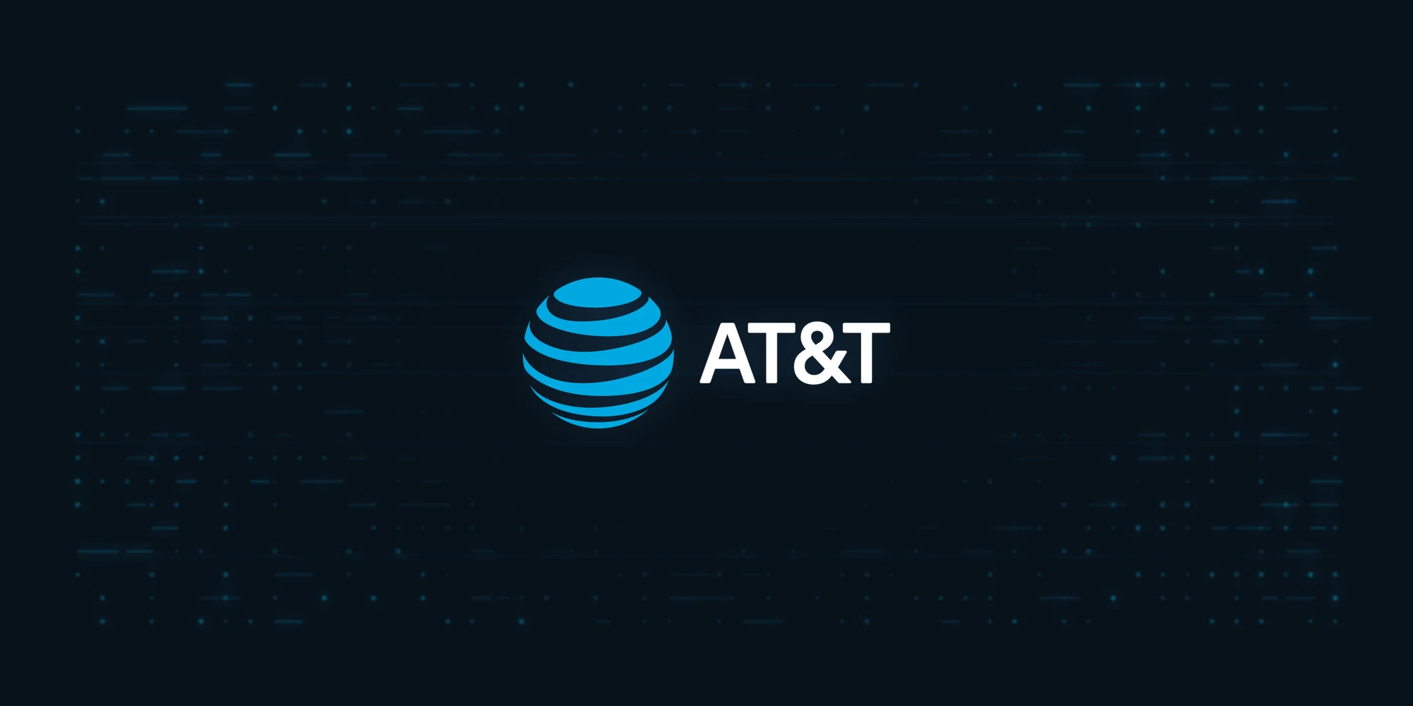 Scattered marks resolving into one aligned system, with the AT&T logo