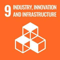 UN Sustainable Development Goal 9 icon: Industry, Innovation and Infrastructure